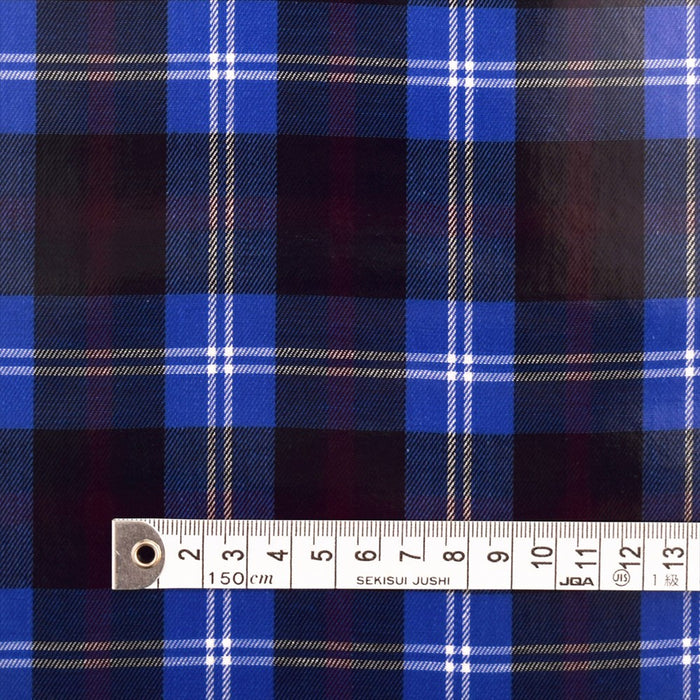 London Check/Blue Laminate (Thickness 0.2mm) Fabric 
