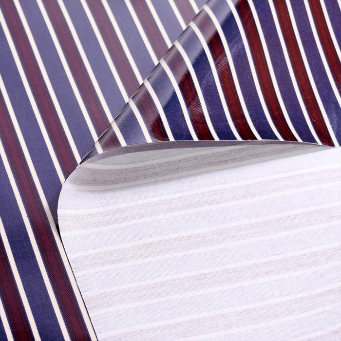 British Stripe Bordeaux Laminate (thickness 0.2mm) Fabric 