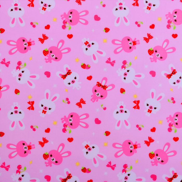 Happy Bunny Friend Bunny (Pink) Laminated 0.2mm Fabric 