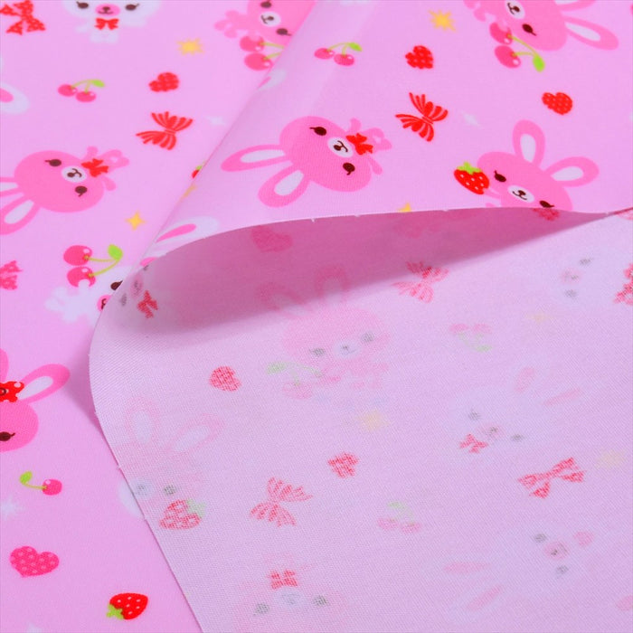 Happy Bunny Friend Bunny (Pink) Laminated 0.2mm Fabric 