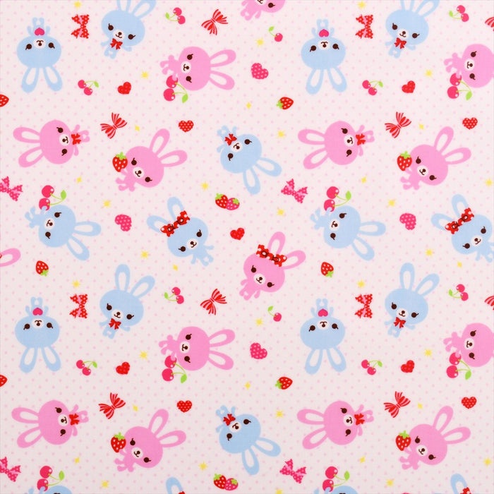 Happy bunny Good friend bunny (polka dot white) laminated 0.2mm fabric 