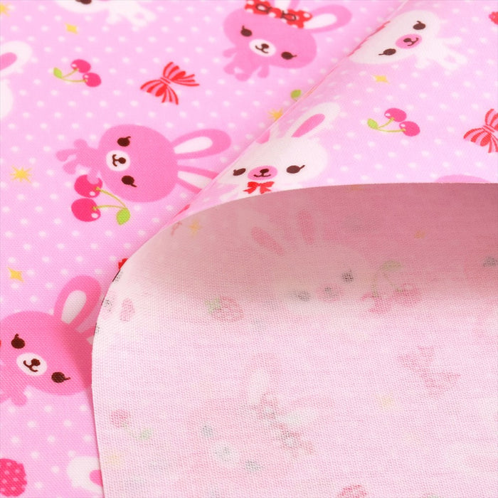 Happy Bunny Friend Bunny (polka dot pink) Laminated 0.2mm fabric 