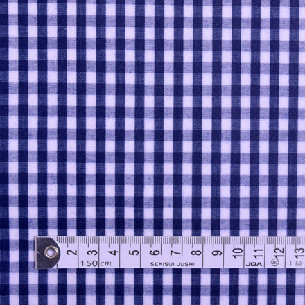 Large Check/Navy Laminated 0.2mm Fabric 
