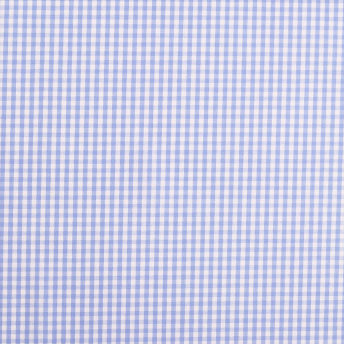 Large check (100% cotton), light blue laminate (thickness 0.08 mm) fabric 