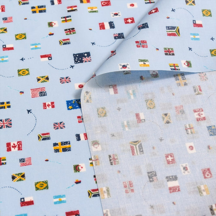 Around the World My National Flag Collection (Light Blue) Laminated (thickness 0.08mm) Fabric 