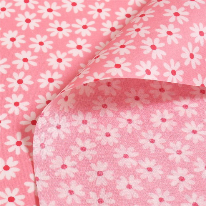 Pretty and neat Scandinavian flower (pink) laminated (thickness 0.08mm) fabric 