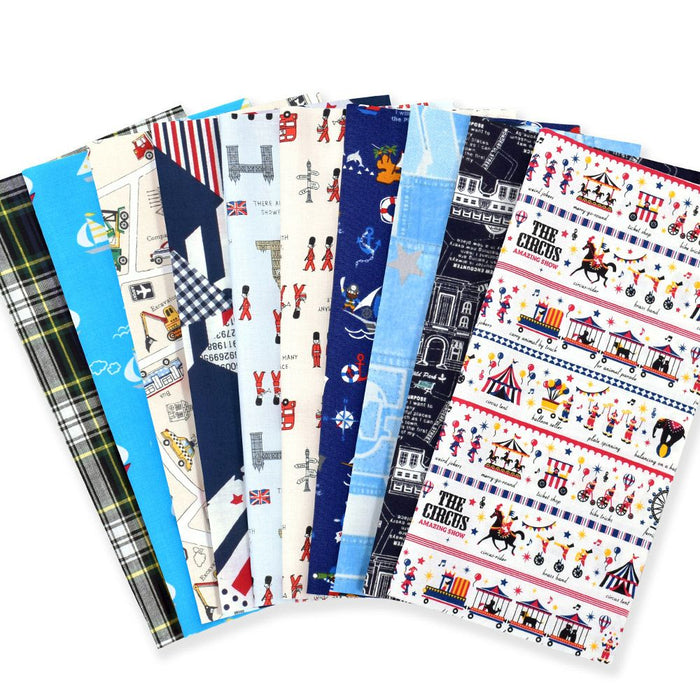 Yu-packet compatible Abundant pattern variations Cut cloth and snippet set 10 pieces (26cm x 26cm) World/Ocean selection with gift 
